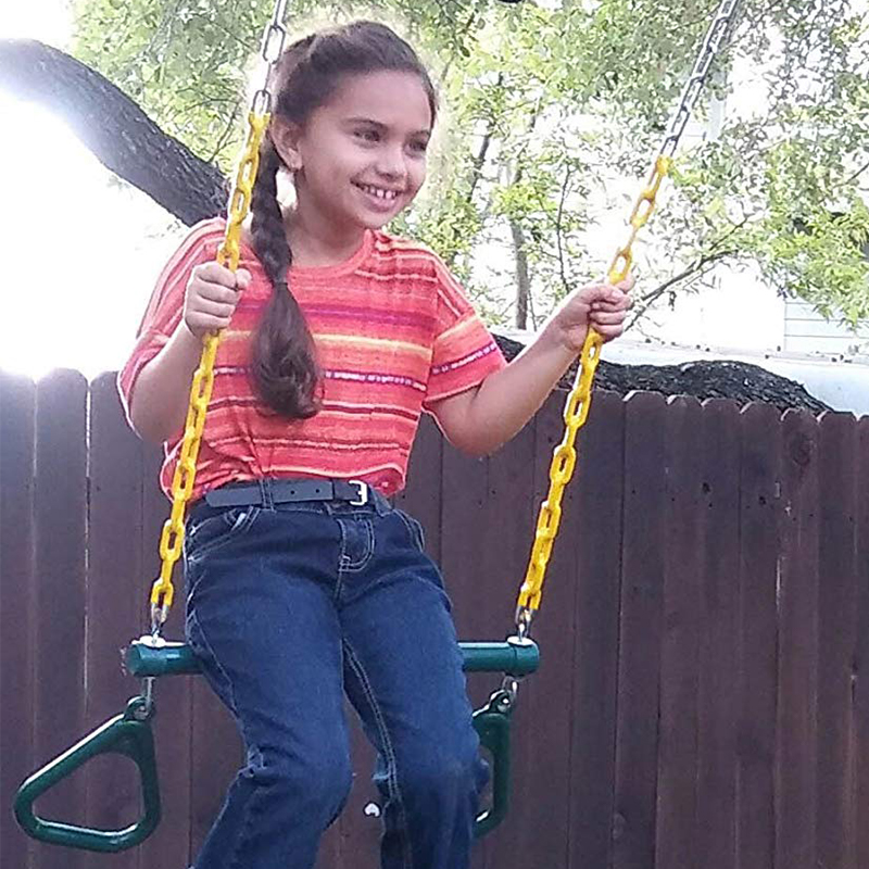 Forest Green Iron Chain Kids Swing Trapeze